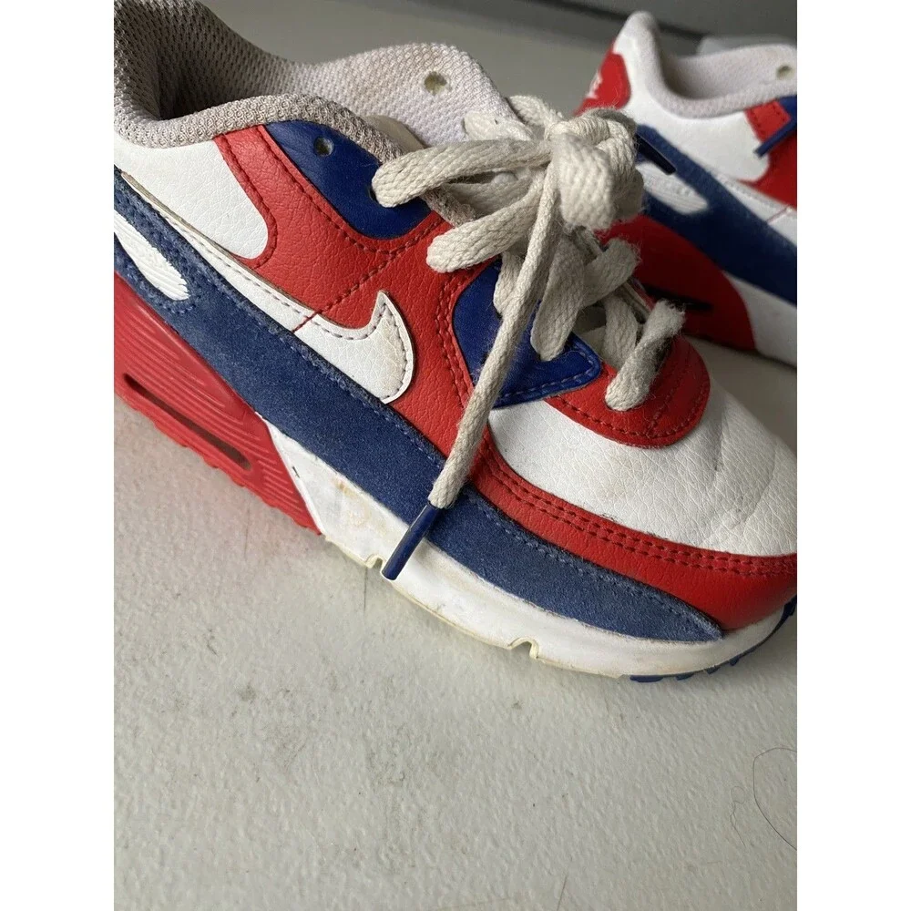 Nike Air Max 90 USA Youth 10C Red White Blue DA9022-100 Athletic Sneakers